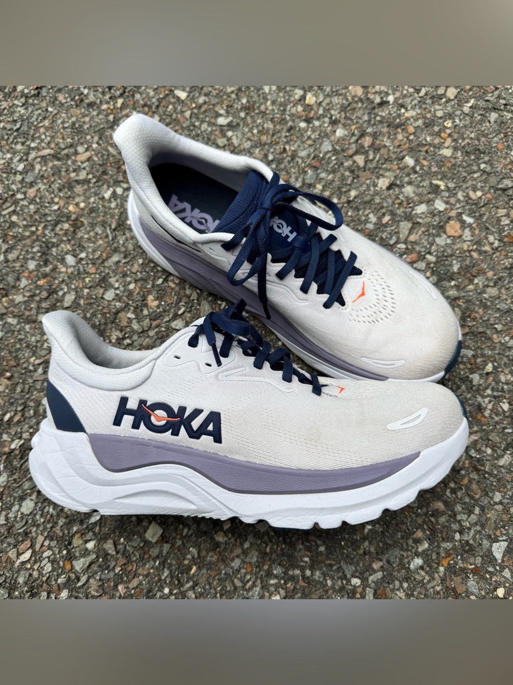 Hoka One One Arahi Shoes Womens 10 White Blue Running Walking Gym Active Lace